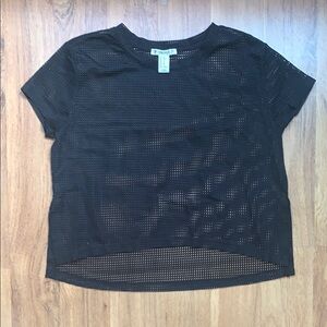 Forever 21 Black Crop T-Shirt High Low Style